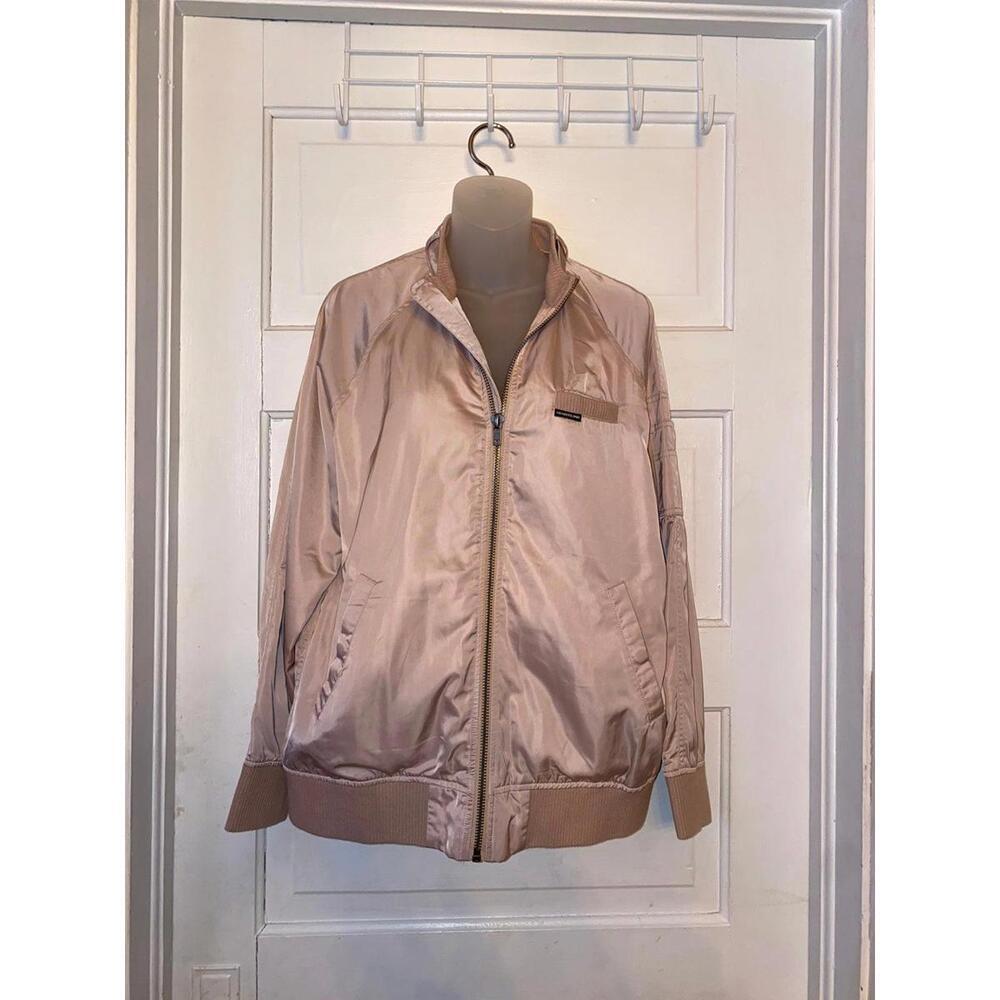 Members Only Jacket Womens Light‎ Pink Satin Bomber Zip Up Casual Outerwear